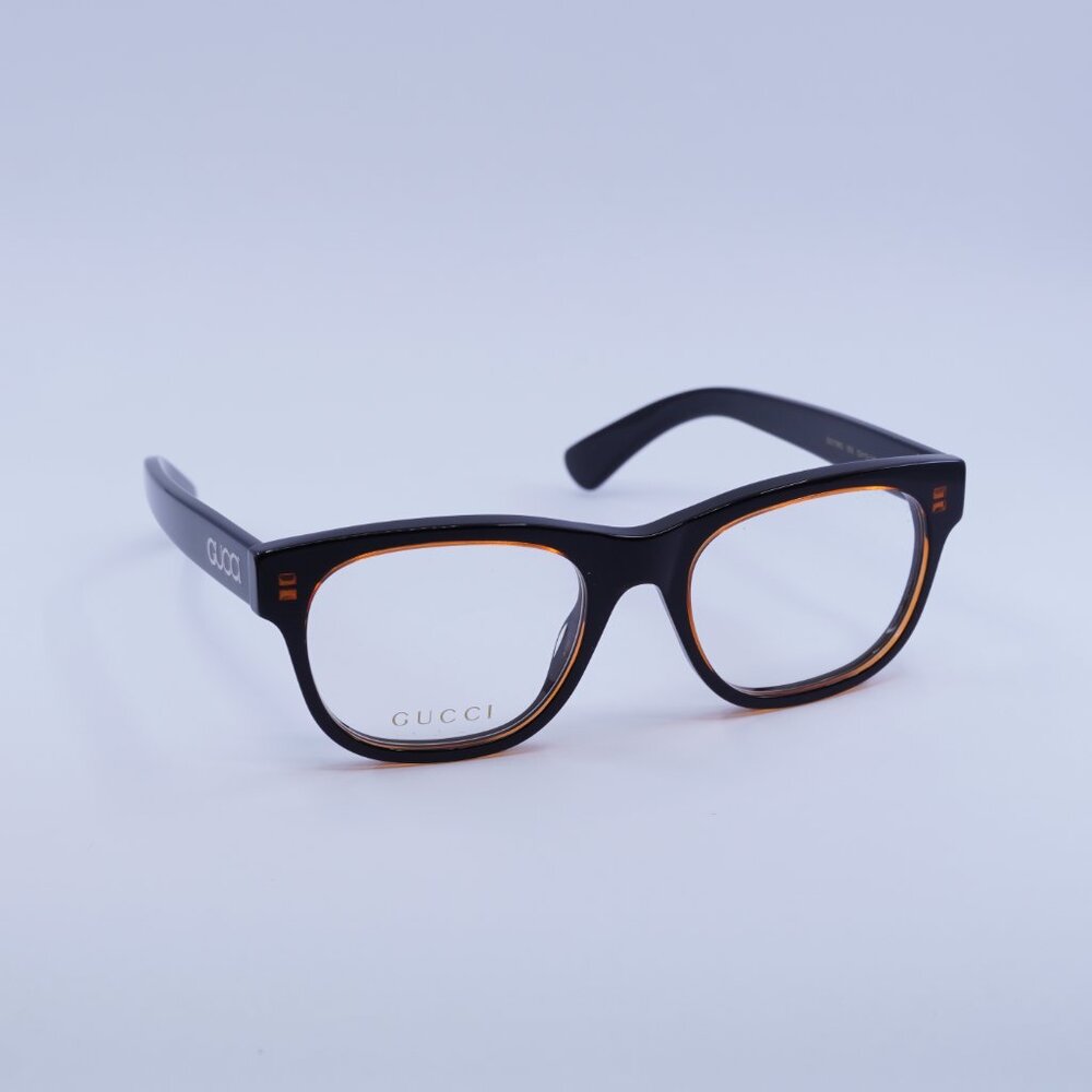 Gucci GG1796O 003 Eyeglasses Burgundy Crystal on Black 52mm Square Frame - Picture 3 of 9